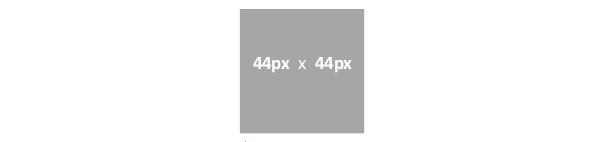 An example of a 44x44 pixel button.